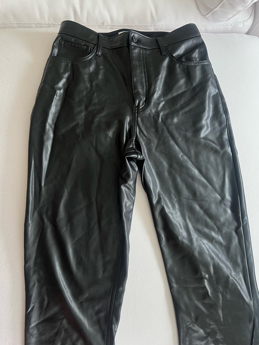Abercrombie & Fitch Black Ultra High Rise '90s faux leather pants